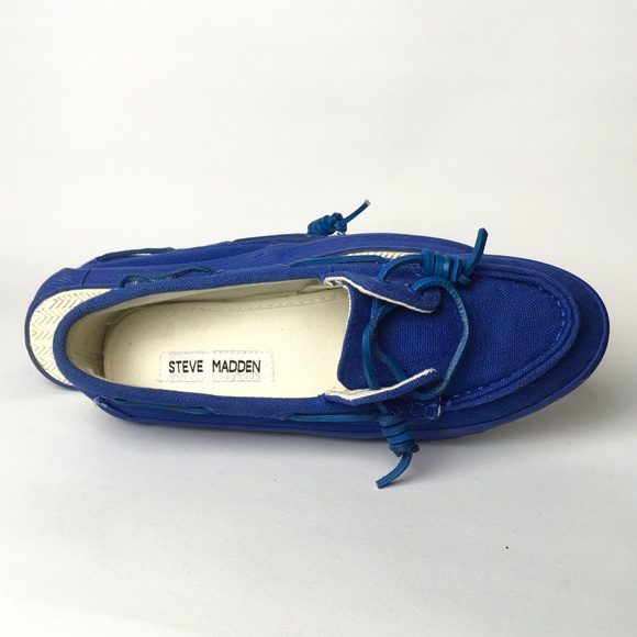 RARE Steve Madden Harbbor Blue Loafers / Boat Shoes — YACHTT Model sz 7 - Picture 6 of 8